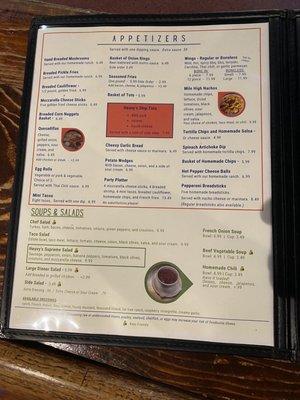 Food menu