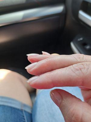 They just look like regular nails only perfectly shaped and never break.