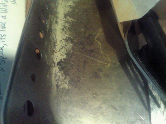 White slimy mung on tray, don't blame dishwasher, it your job to supervise.