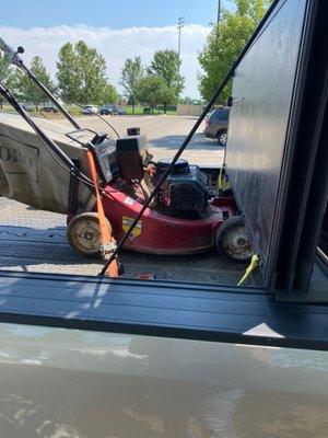 This is my commercial TORO lawn mower purchased by me, in 1985.  Mag small Engion has kept it running like a top!