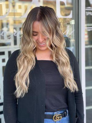 Balayage and 20" hand tied extensions by Olivia Zimmerman.