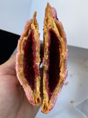 Inside of strawberry poptart