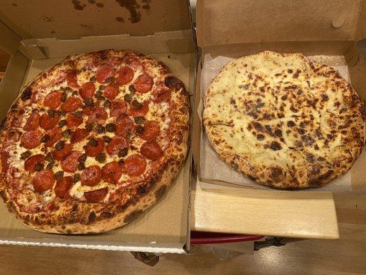 Pizza and Large Cheesy Garlic Bread