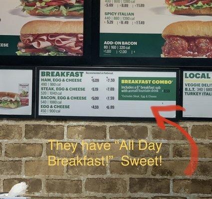 All Day Breakfast.... Not all subways offer this and I love it when I find one that does.