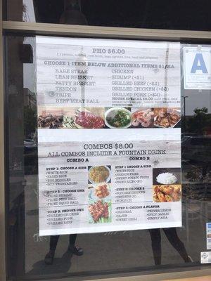 Menu out front