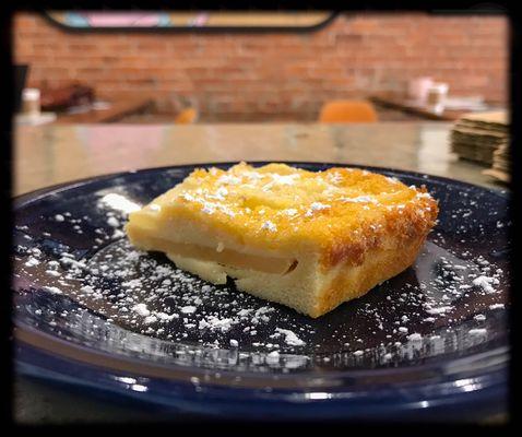 Pear cake, almost like a custard.