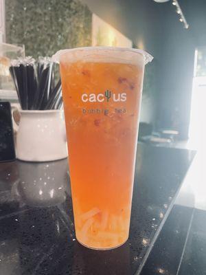 Strawberry peach fruit tea