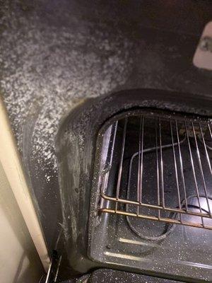 The inside of my oven After they cleaned it.