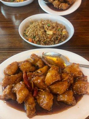 SP2. Orange Chicken shrimp Fried Rice