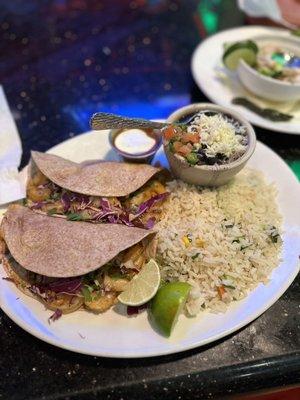 Shrimp taco platter