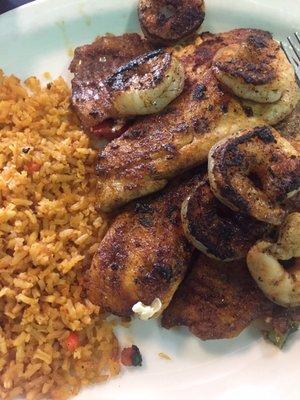 Today special grilled shrimp and tilapia