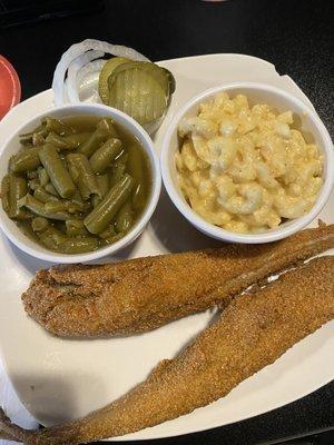 Jack Salmon, Mac and cheese and green beans. Simply delicious