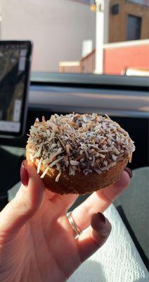 Chocolate coconut cake donut