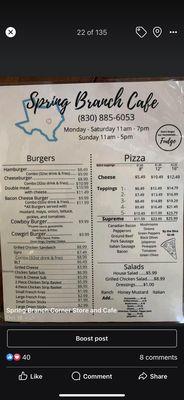 Updated menu with updated prices