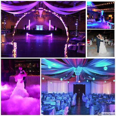 Elegant Uplighting and special efx Cloud with Spot Lighting for the total WOW factor!