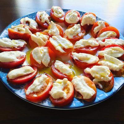 Heirloom tomatoes to make my fave summer dish - http://cookwithzee.blogspot.com/2014/08/heirloom-tomato-with-burrata-cheese.html