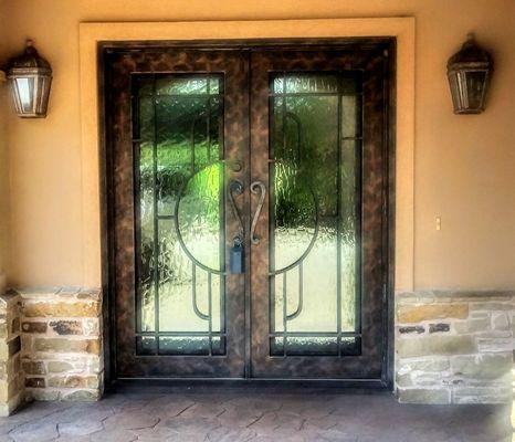 Leaded Glass Door Privacy