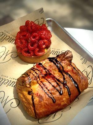 Chocolate Raspberry Croissant and Raspberry Tart