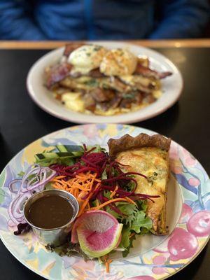 Meat Quiche with a fresh salad.