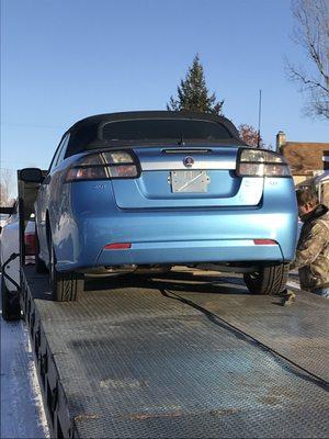 My beautiful SAAB leaving the SF Bay area.