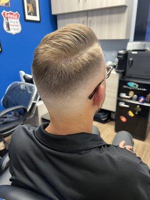 Combover Mid skin fade