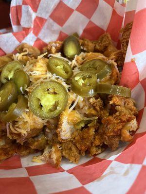 Loaded fries. Very small portions and most of the pieces are burnt as well. Total waste of money......