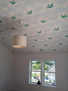 Hygee & west Paper installed on the Ceiling in Girls room