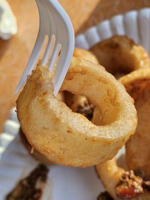 A crispy and fresh onion ring.