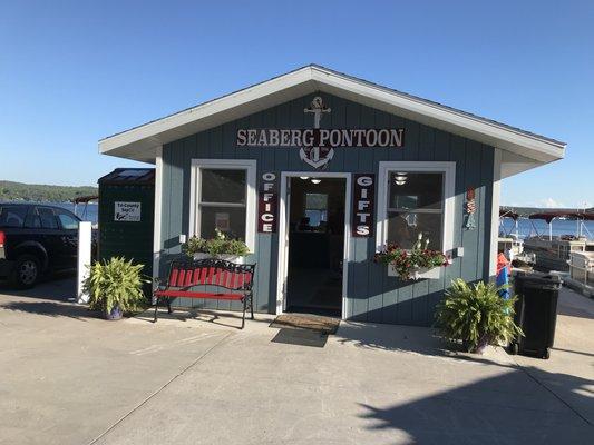 Storefront at the dock. We  drove down a steep hill and parked right next to the storefront.