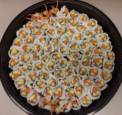 Medium roll Veggie Platter
(80 pieces)
Veggie combo  Roll (cucumber, carrots, avocado)