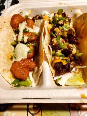 2 of the 3 taco sampler