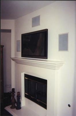 flat-screen and in-wall speaker installation