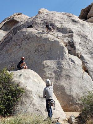 older son on his climb