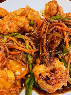 Shrimp in schezuan sauce