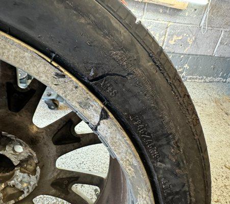 The tire they sold me and they said this happened from my car. Multiple mechanics told me this didn't happen from my car