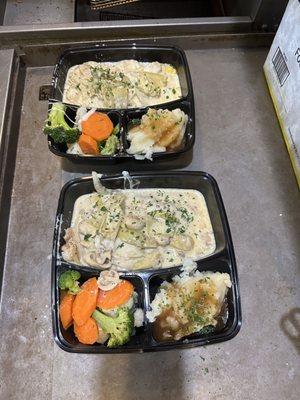 Chicken Supreme-Boneless Chicken breast with artichokes mushrooms onions in cream sauce.