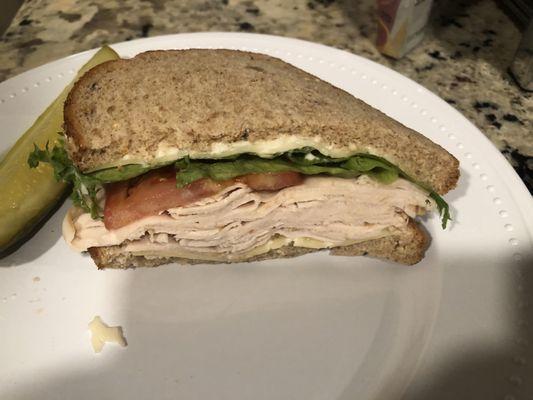 This is "the skinny" sandwich, Not listed when ordering from Yelp.