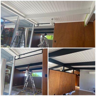 Wow beautiful white ceiling with black l love my customer happy