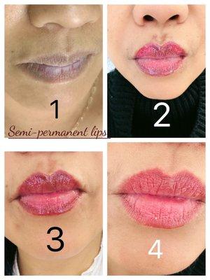 Semi permanent lips