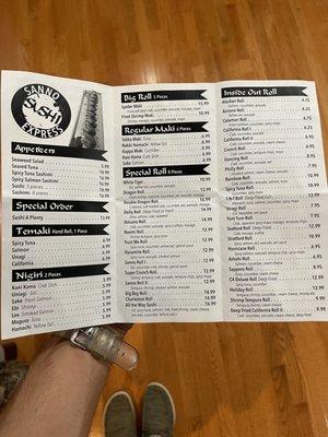 Sanno express menu