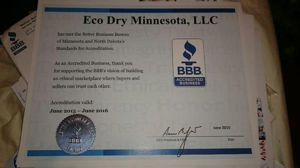 We are accredited with the Better Business Bureau.