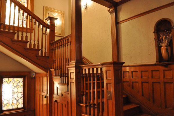 The main stairway to the second floor.  It's an easy climb.