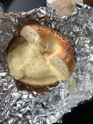 Bagel with a "little extra" butter