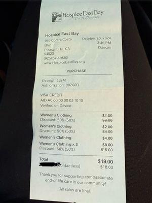 Receipt to show that they refused my coupon even though my purchase was over $10.