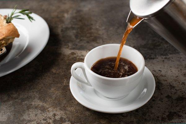 Friend of a Farmer's Special Blend Coffee in a hot french press.