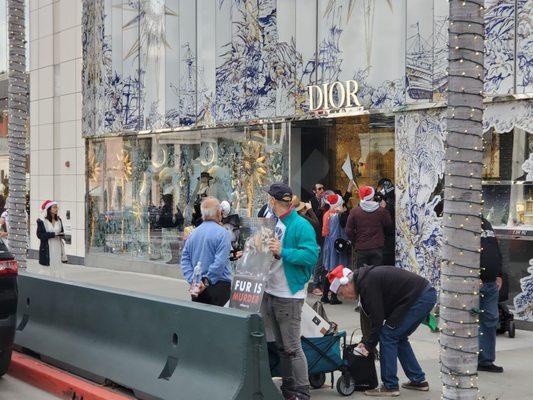 An INTENSE protest outside of the Dior store.