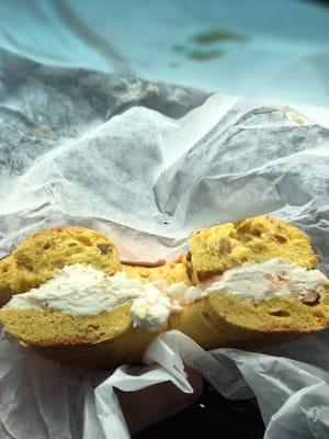 Lox spread on a sunflower seed bagel- YUM!!!!!! This place is great. Definitely adding it to my breakfast repertoire.