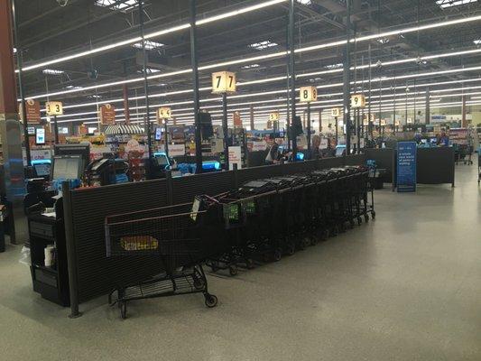 Barely any human checkouts. At Giant Eagle you give free labor plus your money just to buy groceries.