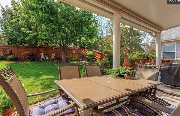 Shot from one of the best back yards of any home in Littleton. Perennials everywhere, Perfect amount of afternoon sun too.