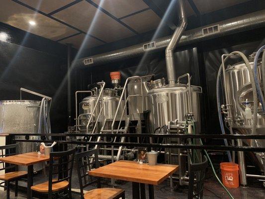 Upstairs Brewing Tanks